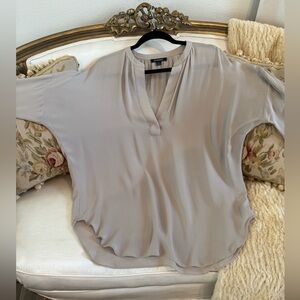 Acrobat 100% Silk Split Neck Tunic Dolman Long Sleeves S